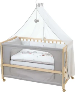 Roba Roombed, Babybett 60x120 Cm Jumbotwins, Beistellbett Zum Elternbett Mit Kompletter Ausstattung -Kinderbett Geschäft c39998371a1595309e32c79b5e1f572b