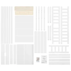 Juskys Kinderbett Marli 80 X 160 Cm Mit Bettkasten 2-teilig, Rausfallschutz, Lattenrost & Dach - Massivholz Hausbett Für Kinder - Bett In Weiß -Kinderbett Geschäft c3e87814ea1f45b532d0f6746a71b5b2