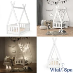 VitaliSpa Kinderbett Tipi Weiß 148 X 166 X 76 Cm Massivholz -Kinderbett Geschäft c431907ff422384133928b907de4d217