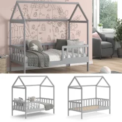 VitaliSpa Kinderbett Liz Grau 167 X 165 X 87 Cm Massivholz