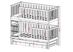 Etagenbett »Hochbett Kinderbett LUKAS Für 3 Kinder 90x200 Weiß« (mit Ausziehbett, Funktionsbett Inkl. Lattenrost, Rausfallschutz Und 2 Schubladen) -Kinderbett Geschäft c6db7015753682ff6cad0293ff5162f9
