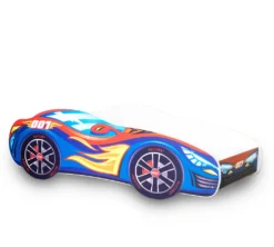 Alcube® Autobett 80x160 Mit LED-Beleuchtung PKW Burning Flame Mit Matratze Und Lattenrost Jugendbett Kinderbett 80x160 Cm - Blau -Kinderbett Geschäft c78cf064a3cc2613fb32719e54128252