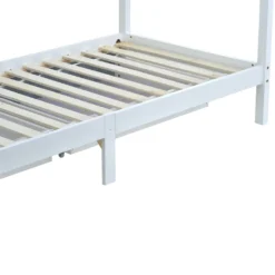 Merax Kinderbett 90x200 Cm Hausbett Mit 2 Herausnehmbaren Schubladen, Stabiles Podestbett Jugendbett Spielbett Aus Kiefer, Weiß -Kinderbett Geschäft c808d97fa82953346c43bb6d1d76c2ed