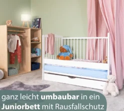 Alcube® Mitwachsendes Babybett 60 X 120 Cm Mit Schublade Gitterbett 120x60 Kiefernholz Zum Kinderbett Umbaubar In Weiß -Kinderbett Geschäft c83024460c84d8e877e2d64c054cd144