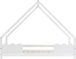 Merax Kinderbett Utopia 80x160cm Hausbett Kiefernholz Jugendbett Kinderhaus Mit Rausfallschutz Und Lattenrost, Weiß -Kinderbett Geschäft c906f1d3de4d1223402fda005f74fdd3