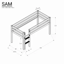 Bubema Sam Kinder Hochbett, Buche Massiv, Mit Oder Ohne Rutsche, Natur Oder Weiß : Ohne Rutsche : Natur Lackiert -Kinderbett Geschäft d1ba77533239389e6b45f1ab00862712