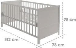 Roba Kombi-Kinderbett 'Sternenzauber Grau', 70 X 140 Cm, Taupe, 3-fach Verstellbar, Schlupfsprossen Umbaubar Zum Juniorbett -Kinderbett Geschäft d23cdc4f712e6ff5da6d96ea45433bdd