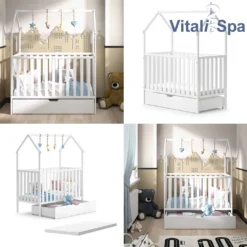 VitaliSpa Babybett Lizy + Schublade Weiß 120x60 Cm Massivholz -Kinderbett Geschäft d329028d21fbd7b6d8750b0b3d4b8c7d