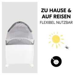 Hauck Travelbed Canopy Grey -Kinderbett Geschäft d44fe6bfdd86f31e71e873ebb0defc64