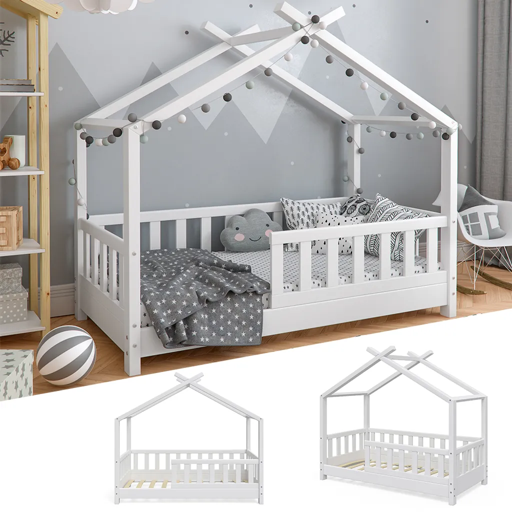 VitaliSpa Kinderbett Design Weiß 148 X 132 X 77 Cm Massivholz 3 VitaliSpa Kinderbett Design Weiß 148 X 132 X 77 Cm Massivholz