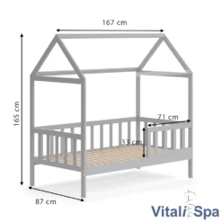 VitaliSpa Kinderbett Liz Grau 167 X 165 X 87 Cm Massivholz -Kinderbett Geschäft d4f3a5b7fc4c8a07e358a29b4d3a4fe9