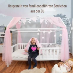 Alcube® Hausbett Deko-Set In Rosa Für Hausbetten Kinderbetten I 3er-Set Baldachin, Wimpelkette Und Lichterkette -Kinderbett Geschäft d66e9d0dd4d16d15280b42822435f267