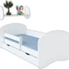 Jugendbett Kinderbett Komplett-Set Mit Matratze, Rausfallschutz, Bettkasten 160x80 Weiß -Kinderbett Geschäft d70fe29e9cb6922c361c3ec73e072087