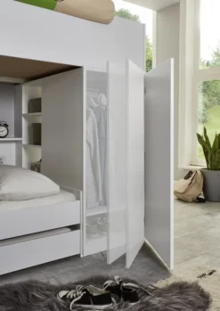 RELITA Etagenbett Sina Mit 2 Liegeflächen á 90 X 200 Cm, Inkl. Bodenplatten Als Auflage Für Die Matratzen, Inkl. Kleiderschrank (ohne Bettschublade) -Kinderbett Geschäft d8852481cc5ad6beb57ffabc531b4716