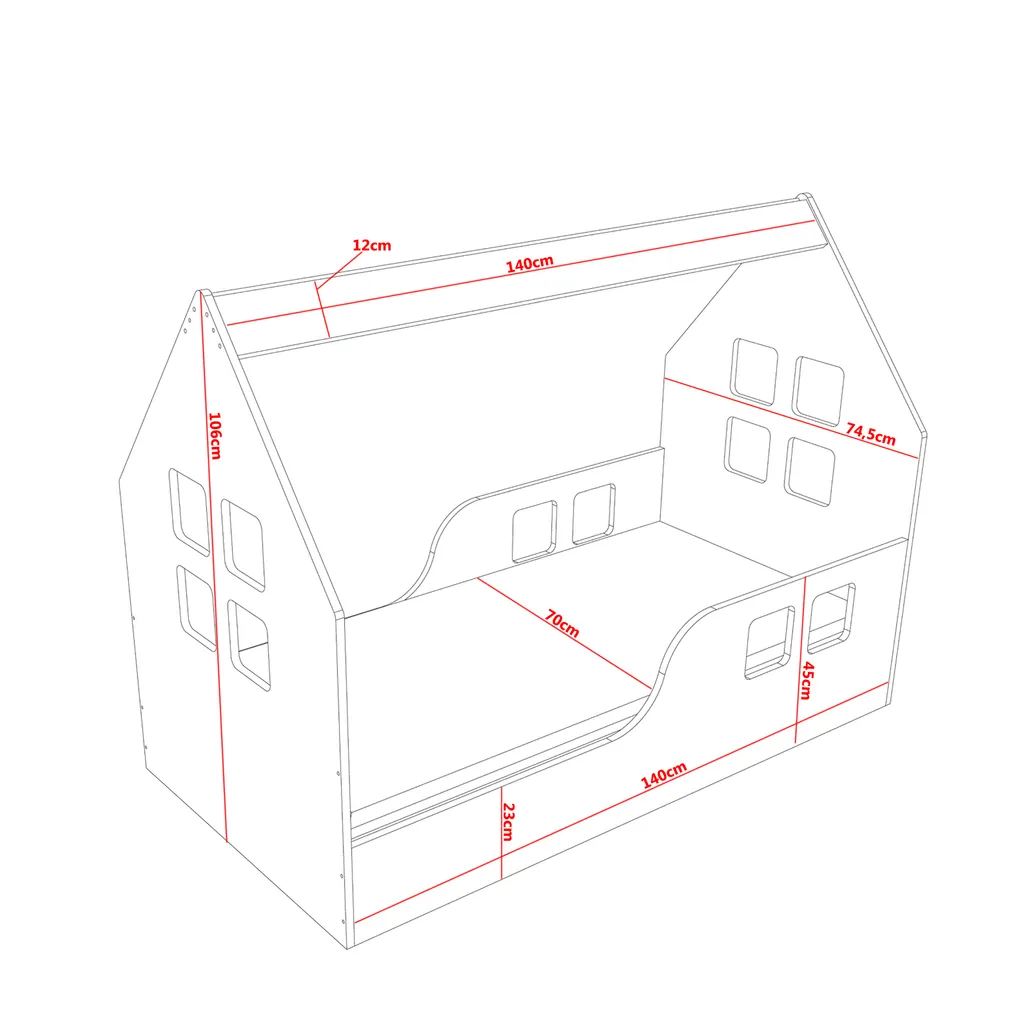 Sämann® Babybett Hausbett 70 X 140 Cm Mit Schublade, Fenster Weiß 4 Sämann® Babybett Hausbett 70 X 140 Cm Mit Schublade, Fenster Weiß – Bild 2