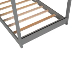 Merax Kinderbett Hausbett 90 X 200cm Etagenbett Mit Aufbewahrungsfunktion, Bettgestell Hausbett Massivholz Kiefer Einzelbett Mit Lattenrost (grau) -Kinderbett Geschäft db10a5e6ca1e5c69fb6220abefcb9e81