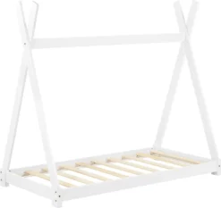 [en.casa] Kinderbett 80x160cm Weiß Im Tipi-Design Aus Kiefernholz Jugendbett Bett Holzbett Hausbett -Kinderbett Geschäft db5127b21ddc2b9f2d6a3a331fc47c7e