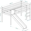 Hochbett Mit Rutsche Bett Mit Rutsche BENN Kiefer Massiv In Weiss Lackiert 90 X 200 Cm (B X L) -Kinderbett Geschäft dbaa2933f6cefd33b99816b5afc88eab