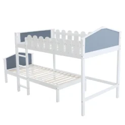 Merax Kinderbett 120 X 200/90 X 200 Cm Etagenbett Hochbett Mit Lattenrost, Spielbett Massiv Stock Kiefernbett Bett, Weiß -Kinderbett Geschäft dc4a443783f517e1b541de2641aa49c1