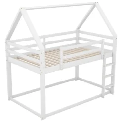Merax Etagenbett 90x200 Cm Kinderbett Mit Leiter, 2 Einzelbetten Hochbett Für Kinder, Kiefernholzbett, Weiß -Kinderbett Geschäft dd95677385985bb71e0b5a53bb3da347
