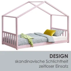 Juskys Kinderbett Paulina 90 X 200 Cm Mit Lattenrost Und Dach - Bett Für Kinder Aus Massivem Holz - Hausbett In Rose -Kinderbett Geschäft e0993b68b5e7b790d310e486936927b6