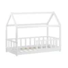 Homestyle4u 2048, Kinderbett Weiß Hausbett Mit Rausfallschutz 80x160 Cm Bodenbett Montessori Bett Bettenhaus Lattenrost -Kinderbett Geschäft e10babb1cffa9e9ccd768d68800b452a