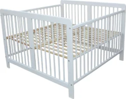 Zwillingsbett Zwillingskinderbett Kinderbett Für Zwillinge Massiv Weiss Mit 2 Matratzen 120x120cm -Kinderbett Geschäft e24e2615337ca24899846c23ee3c985f