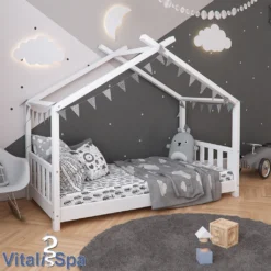 VitaliSpa Kinderbett + Matratze Design Weiß 168 X 138 X 87 Cm Massivholz -Kinderbett Geschäft e2e5abe84924ee5b59b45c48f69e2e62