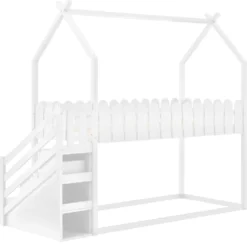 Merax Etagenbett 90x200 Cm Doppelstockbett Mit Treppeschubladen, Zaun Und Dachform, 2 Einzelbetten Doppel Stockbett Für Zwei Kinder, Kinderbett Hochbett Aus Kiefer, Weiß -Kinderbett Geschäft e4a4ab009503b013b21dda9d0392dcf0
