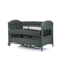 Chipolino Reisebett Merida Leinen, Aufbewahrungstasche, Zwei Ebenen, Matratze Dunkelgrün -Kinderbett Geschäft e890a1cc337dde1c3d7d63ddf5589a44
