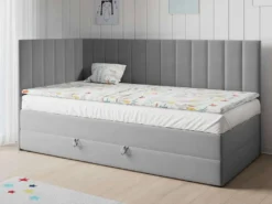 Bett Laura 3 Kinderbett Boxspringbett - Jugendbett Einzelbett Links - Grau 90 X 200 Cm -Kinderbett Geschäft eacc8cdbcbc389f65654cede0f1b9683
