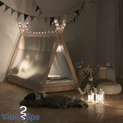 VitaliSpa Kinderbett + Überwurf Tipi Natur 208 X 163 X 96 Cm Massivholz -Kinderbett Geschäft ed037f557666d981721cc7758c5406ea