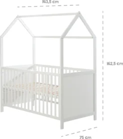Roba Hausbett 70 X 140 Cm, Kombi-Kinderbett In Hausoptik, Weiß, 3-fach Verstellbar, Schlupfstäbe, Umbaubar Zum Juniorbett -Kinderbett Geschäft ee310b16229086fa6ade03c0bc4e0ce5