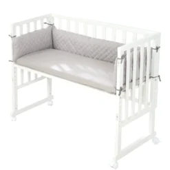 Roba Stuben- & Beistellbett 3in1 Weiß, ‚roba Style‘, Für Alle Elternbetthöhen, Inklusive Matratze, Nestchen Und Barriere -Kinderbett Geschäft eea2eac21da7d4dce9fbf704bdc824ec
