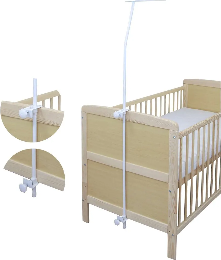 Himmelstange Himmelhalter Weiß Aus Metall Universal Für Babybett Kinderbett Gitterbett Wiege Beistellbett 4 Himmelstange Himmelhalter Weiß Aus Metall Universal Für Babybett Kinderbett Gitterbett Wiege Beistellbett – Bild 2