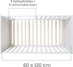 Roba Mulitfunktionsbett Sterne Grau Mit Beistellfunktion, Lattenrost, Matratze, Bettreduzierer, Himmel, Himmelstange, Kinderbett, Anstellbett, Babybett, Höhenverstellbar, Liegefläche 60x120 Cm, Weiß -Kinderbett Geschäft f18d72bcc9d3661a4439bcc1ea689cae