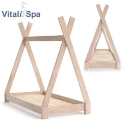 VitaliSpa Kinderbett Tipi Natur 140 X 137 X 70 Cm Massivholz -Kinderbett Geschäft f4a02e5f38552028524a595c1c9112da
