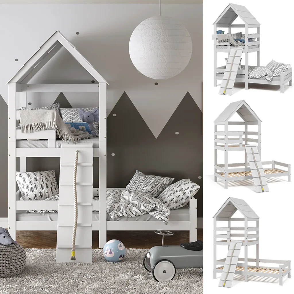 VitaliSpa Spielturmbett Teddy Weiß 208 X 235 X 108 Cm Massivholz 3 VitaliSpa Spielturmbett Teddy Weiß 208 X 235 X 108 Cm Massivholz
