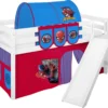 Spielbett JELLE 90 X 200 Cm Spiderman - Hochbett LILOKIDS - Weiß - Mit Schräger Rutsche Und Vorhang -Kinderbett Geschäft f4f1e55eeaca0f8ea07834d3218314fe