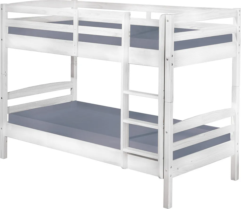 Stabiles Hochbett Etagenbett Kinderbett Annika Massivholz Weiß 90 X 200 Cm Inkl. 2 Lattenrost 3 Stabiles Hochbett Etagenbett Kinderbett Annika Massivholz Weiß 90 X 200 Cm Inkl. 2 Lattenrost