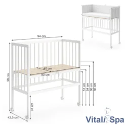 Vitalispa Beistellbett + Matratze + Nestchen Sophie Weiß 94 X 96 X 42,5 Cm Massivholz -Kinderbett Geschäft f582df1774e9a68dca8775a535d20b9e