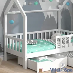 VitaliSpa Kinderbett Hausbett Spielbett Wiki 80x160 Inkl Matratze 2 Schubladen -Kinderbett Geschäft f5ab167ac749765dd586877048ee8e84