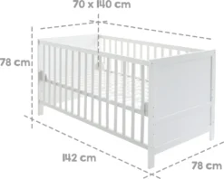 Roba Kombi-Kinderbettset 'Sterne Grau', 70x140 Cm, Weiß, Umbaubar Zum Juniorbett -Kinderbett Geschäft f5cbb80bbf92d2935a8b2ebe98091f61