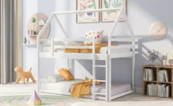 Merax Etagenbett 90x200 Cm Kinderbett Mit Leiter, 2 Einzelbetten Hochbett Für Kinder, Kiefernholzbett, Weiß -Kinderbett Geschäft f7a0ed11b4dd20e2861f1ee4c1e8b2f6