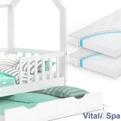 VitaliSpa Kinderbett Hausbett Gästebett Wiki Weiß 80x160cm Schublade Matratzen -Kinderbett Geschäft f8d048672cf90c25d864833687bb8e27