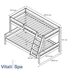 VitaliSpa Hochbett Everest Natur 140x200 Cm Massivholz -Kinderbett Geschäft fb41d65e8739fcabbb585ce9f08a8998