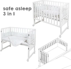 Roba Safe Asleep® Stubenbett 3 In 1 ""Sternenzauber"", Beistellbett Weiß, Babybett & Bank, Mit Zubehör -Kinderbett Geschäft fbdc9db98cdf108b10c20fa6a7badda2