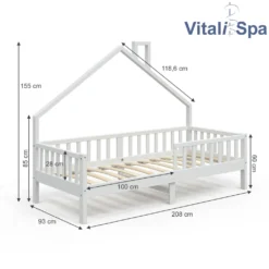VitaliSpa Kinderbett Noemi Weiß 93 X 208 X 155 Cm Massivholz -Kinderbett Geschäft fd3397a3bbce4e5c59cf4e66ef4c24da