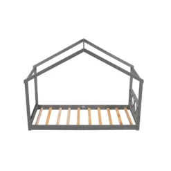 Merax Kinderbett Hausbett 90 X 200cm Etagenbett Mit Aufbewahrungsfunktion, Bettgestell Hausbett Massivholz Kiefer Einzelbett Mit Lattenrost (grau) -Kinderbett Geschäft fd7e9eb415f0238b4960d72ad1ca8db4