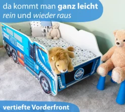 Alcube® Autobett 70x140 Cm LKW Polizei Mit Matratze Und Lattenrost Kinderbett 70x140 TRUCK Spielbett Massivholzbett Blau -Kinderbett Geschäft fdb7f63ebaa43a4433ca68ba8ebf00b4